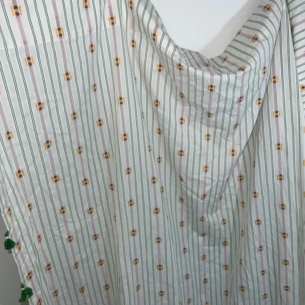 Anthropologie Nera Woven Tasseled Curtain one panel